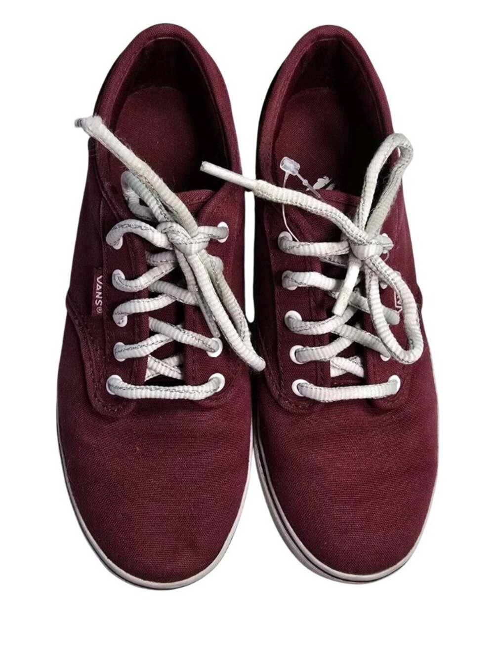 Vans Womens Burgundy Canvas Sneakers Lace-Up Size 5.5 Casual Skate Shoes